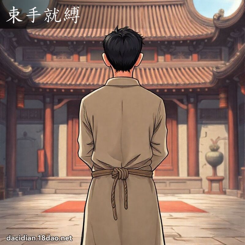 束手就縛 - 國語大辭典配圖
