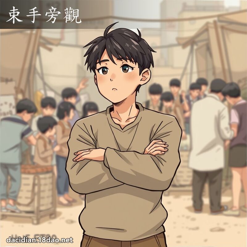 束手旁观 - 国语大辞典配图