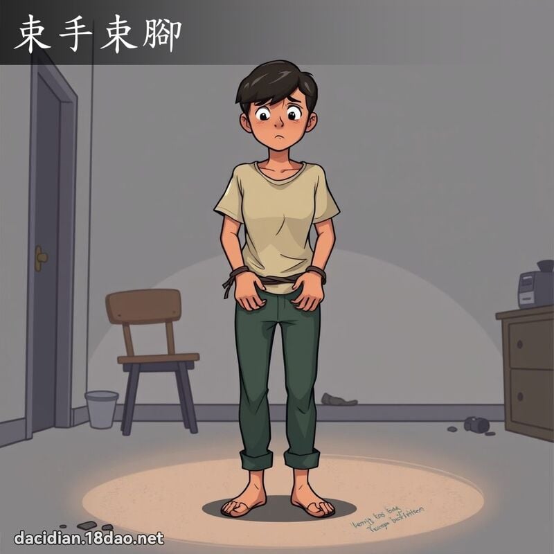 束手束腳 - 國語大辭典配圖