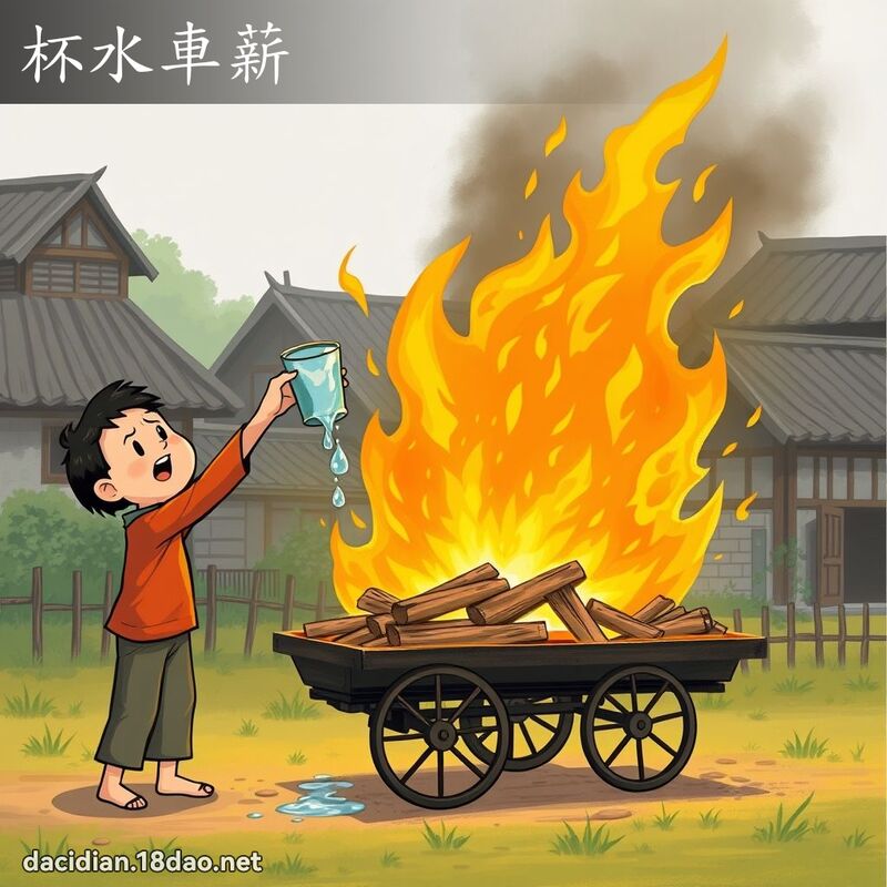 杯水車薪 - 國語大辭典配圖