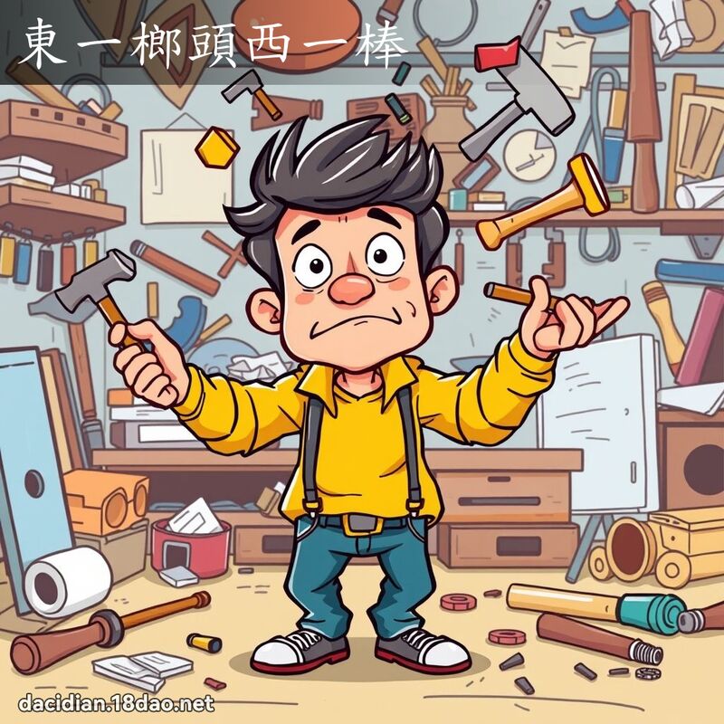 东一榔头西一棒 - 国语大辞典配图