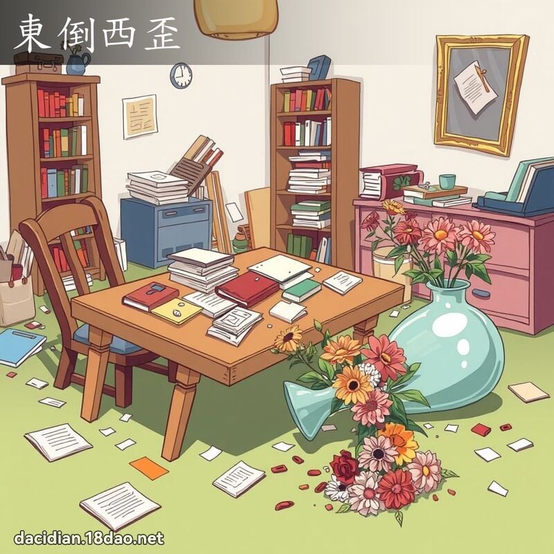 東倒西歪 - 國語大辭典配圖