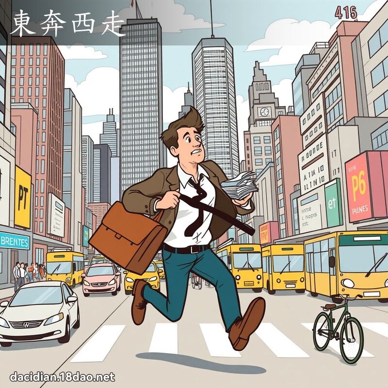東奔西走 - 國語大辭典配圖