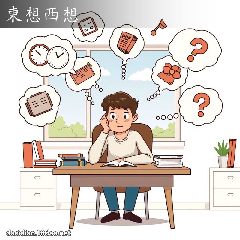 东想西想 - 国语大辞典配图