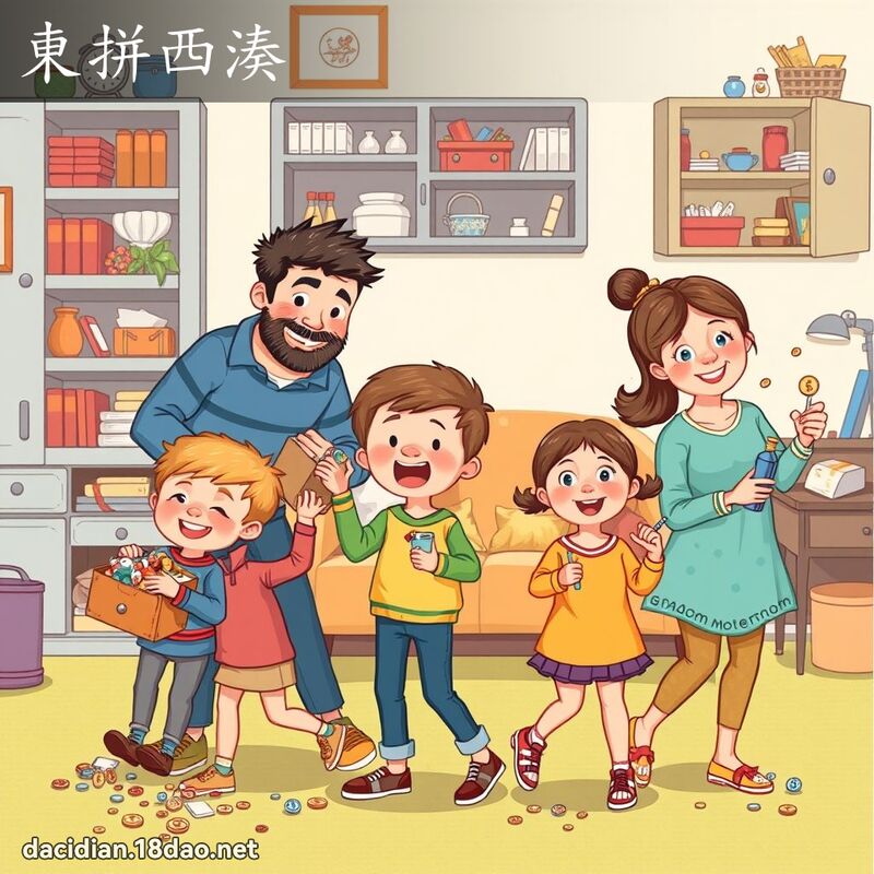 東拼西湊 - 國語大辭典配圖