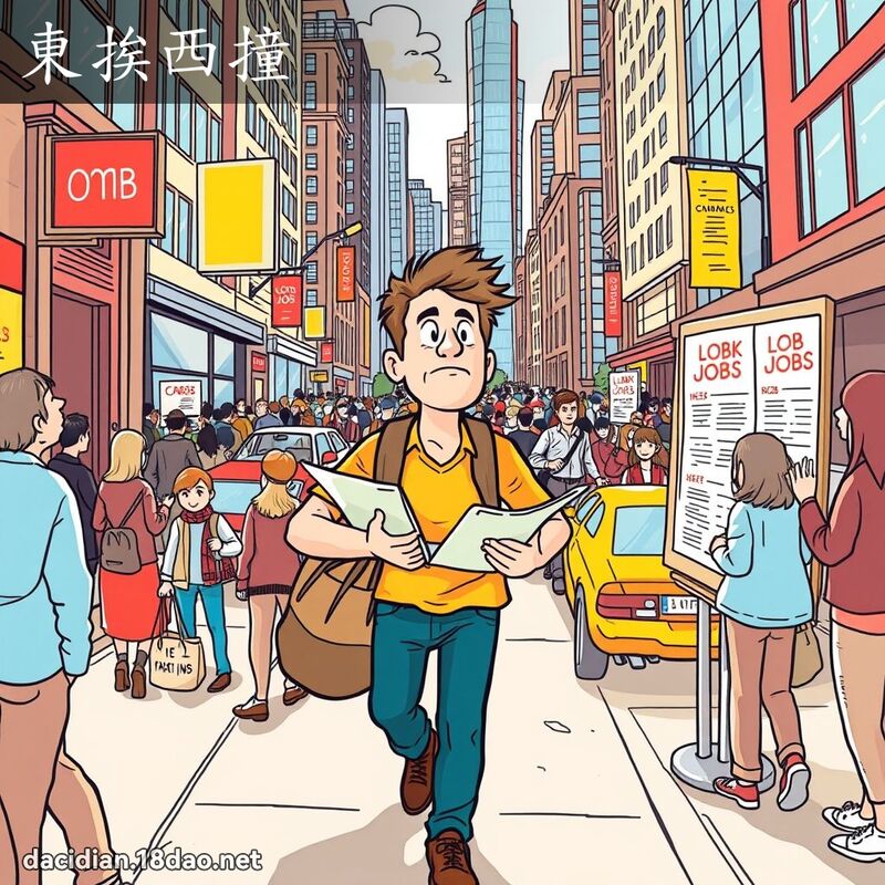东挨西撞 - 国语大辞典配图