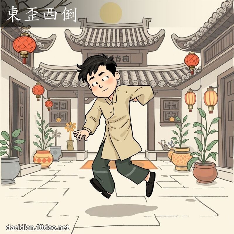 东歪西倒 - 国语大辞典配图