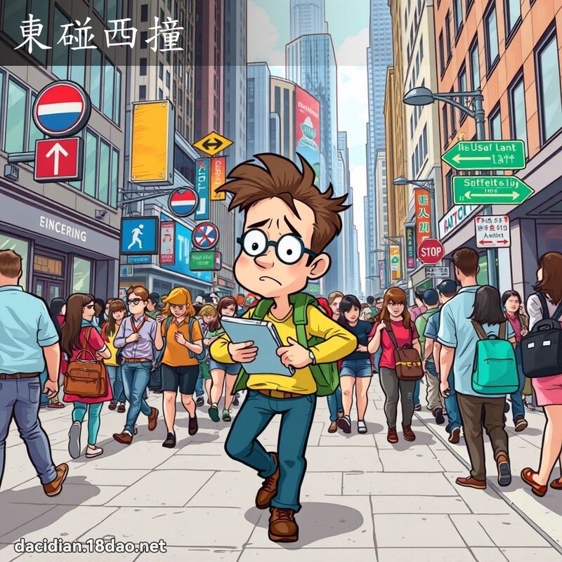 东碰西撞 - 国语大辞典配图