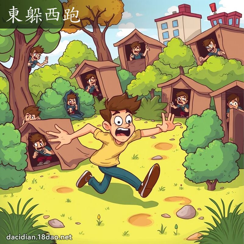 东躲西跑 - 国语大辞典配图