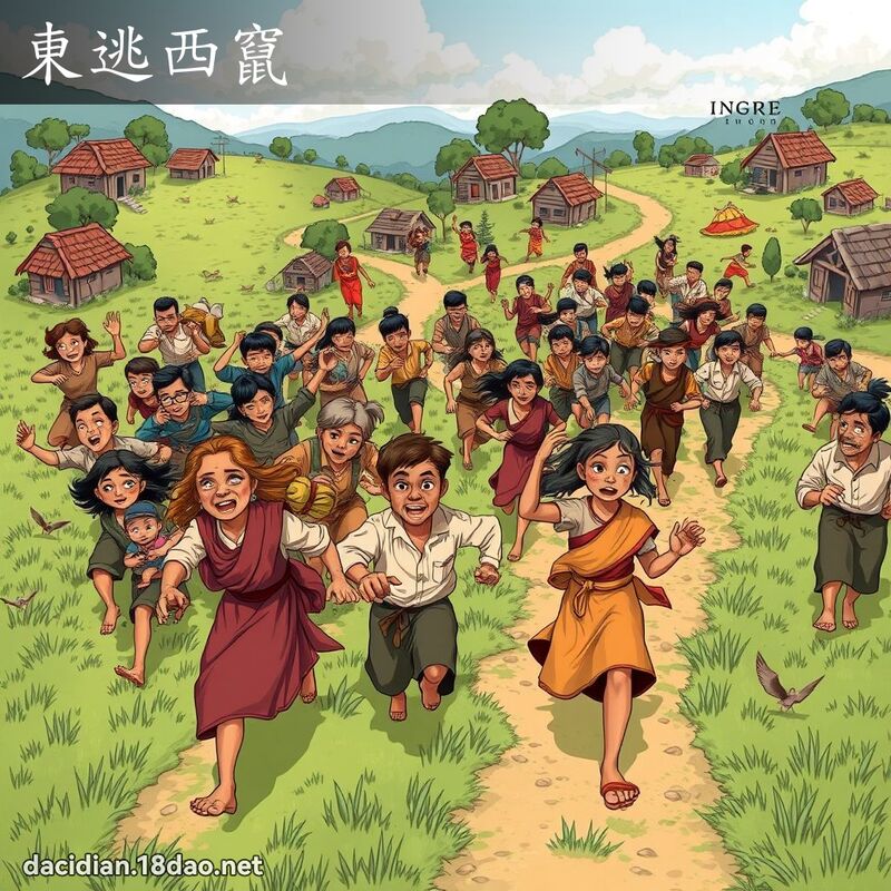 东逃西窜 - 国语大辞典配图