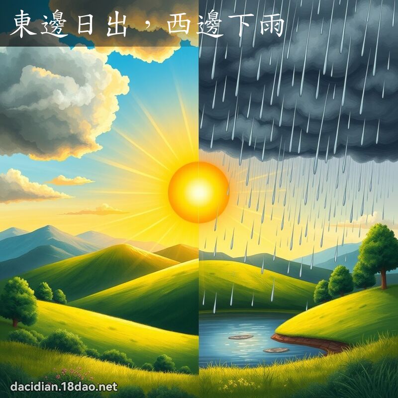 东边日出，西边下雨 - 国语大辞典配图