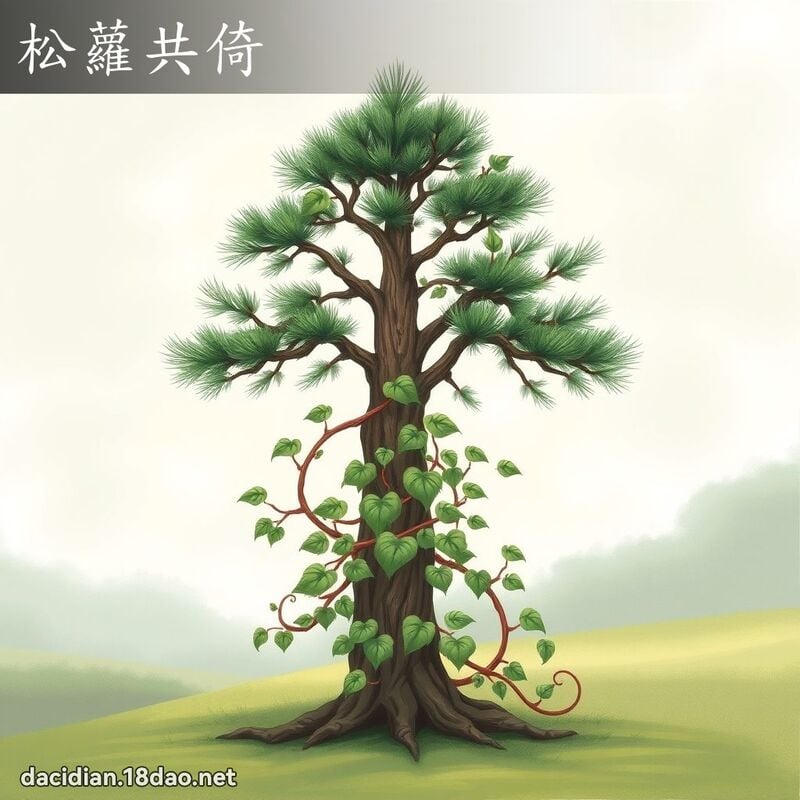 松萝共倚 - 国语大辞典配图