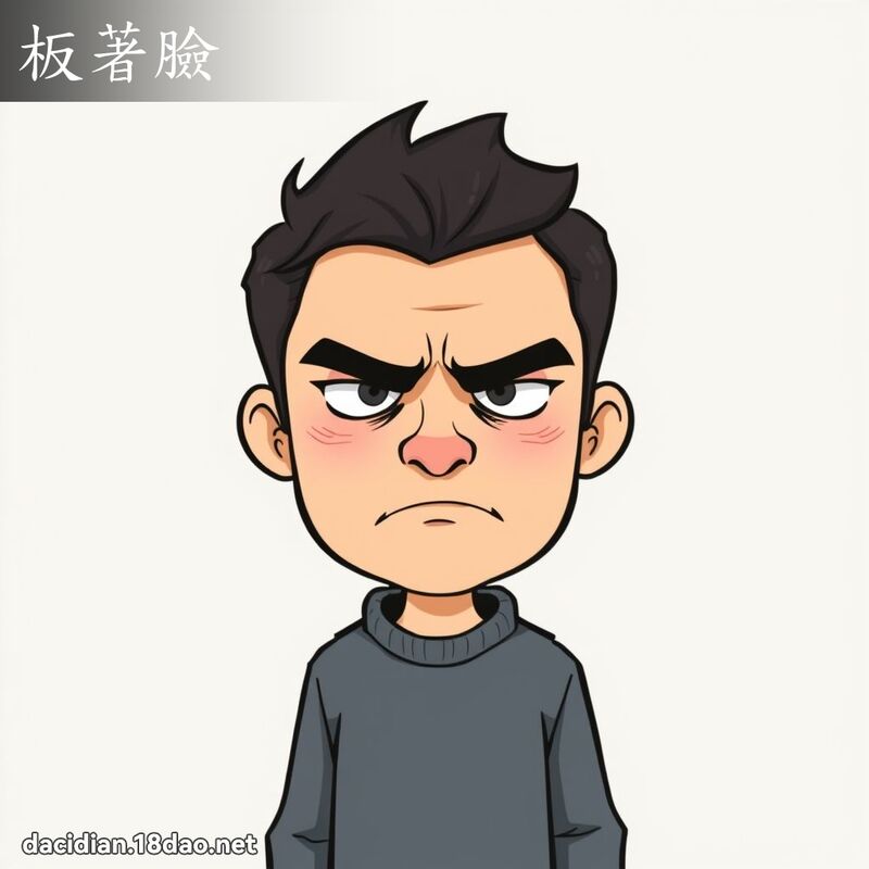 板著脸 - 国语大辞典配图