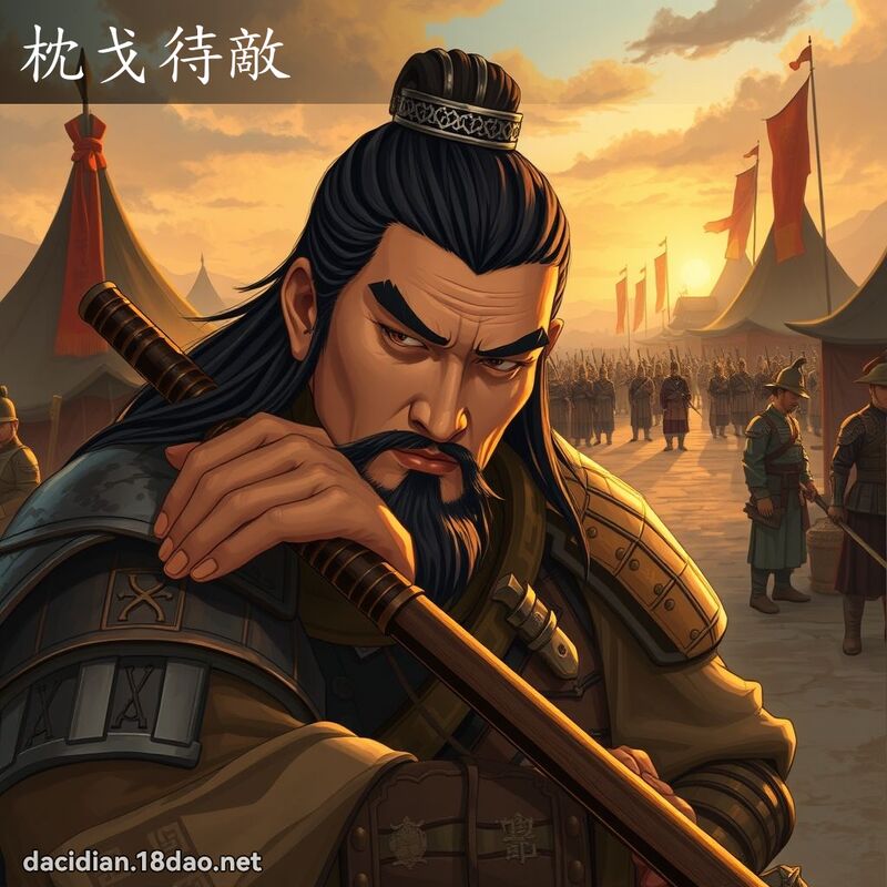 枕戈待敵 - 國語大辭典配圖