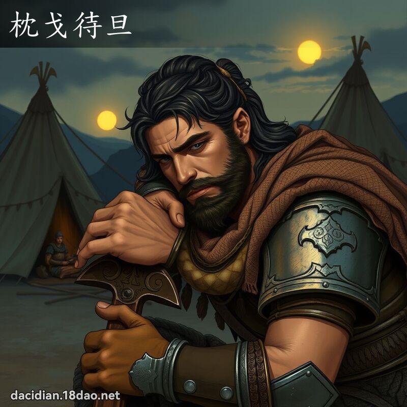 枕戈待旦 - 國語大辭典配圖