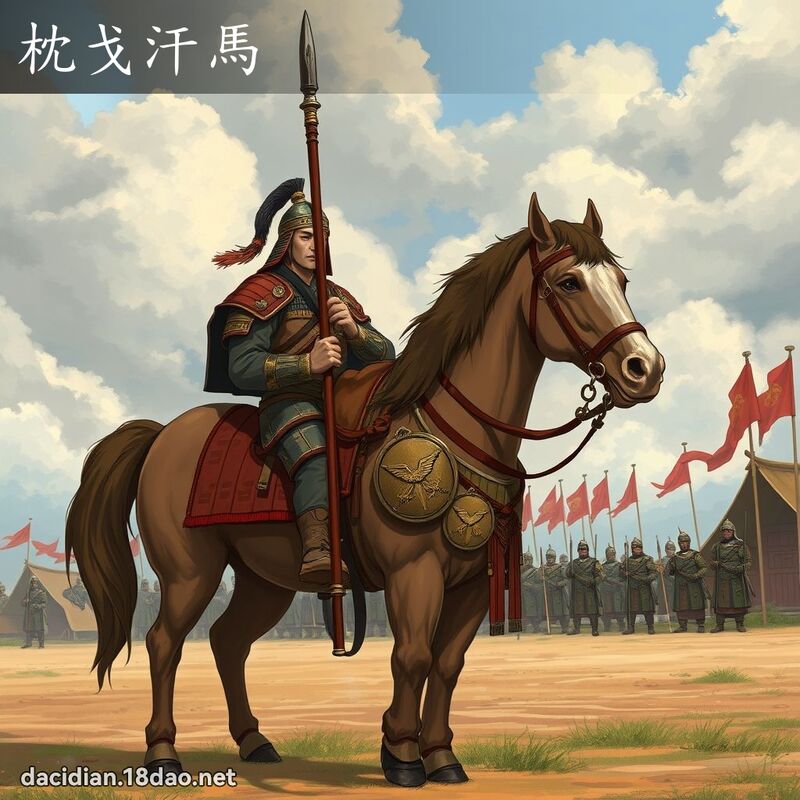 枕戈汗马 - 国语大辞典配图