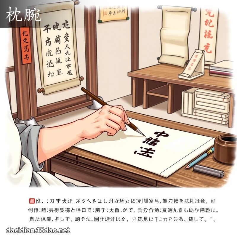 枕腕 - 國語大辭典配圖
