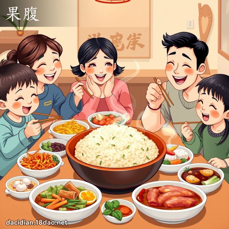 果腹 - 國語大辭典配圖