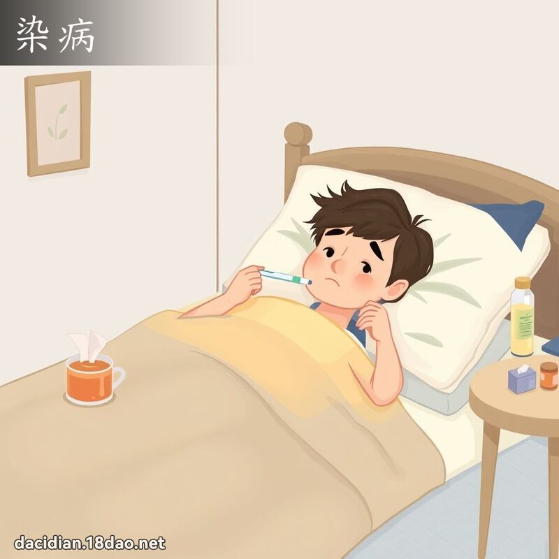 染病 - 国语大辞典配图