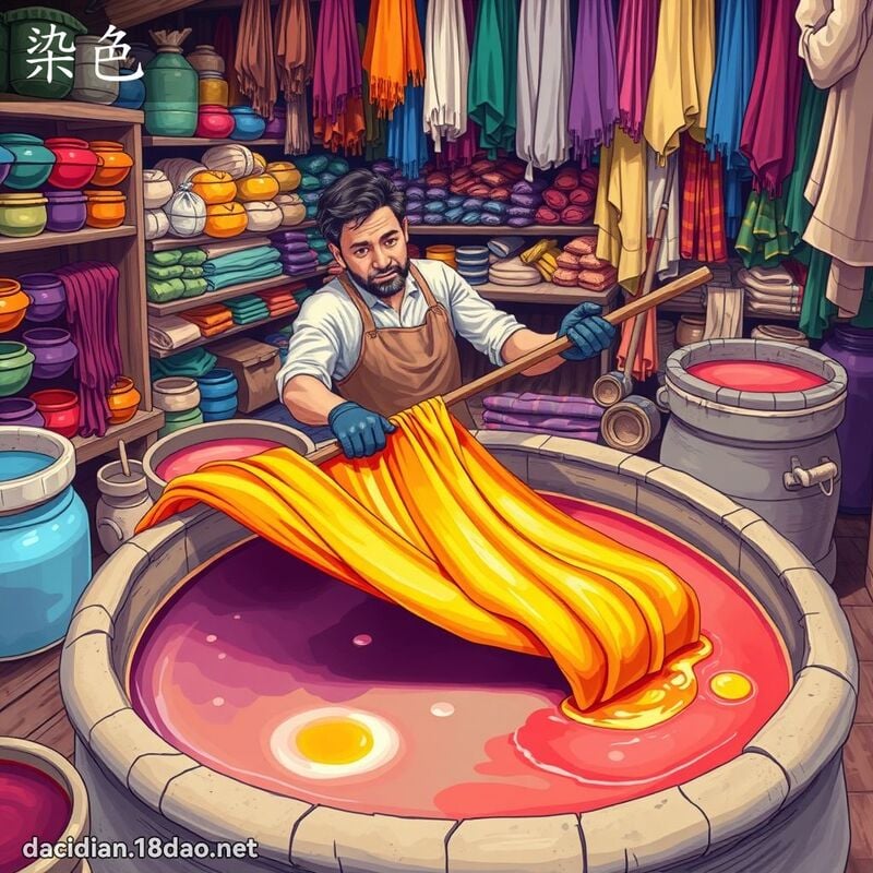 染色 - 国语大辞典配图