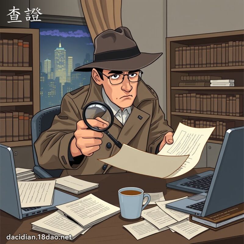 查證 - 國語大辭典配圖