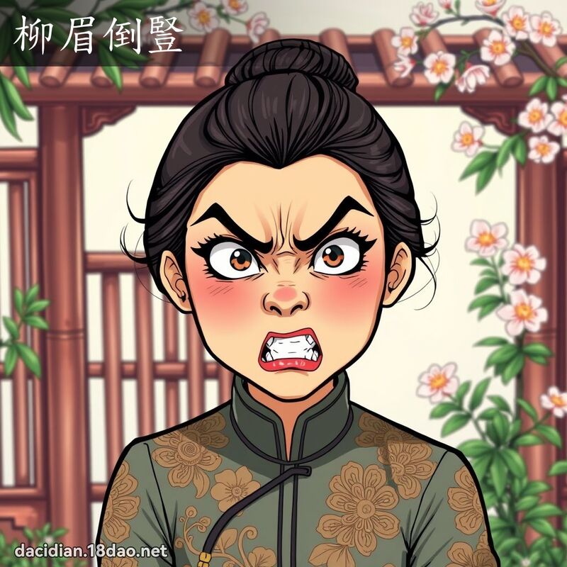 柳眉倒豎 - 國語大辭典配圖