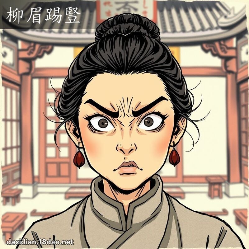 柳眉踢豎 - 國語大辭典配圖