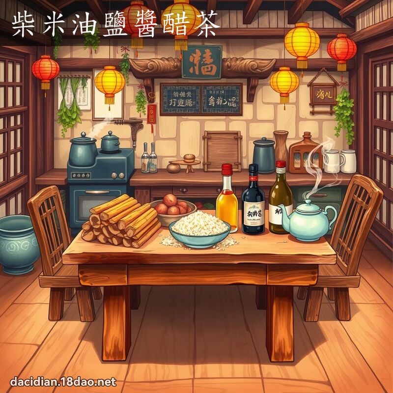 柴米油鹽醬醋茶 - 國語大辭典配圖