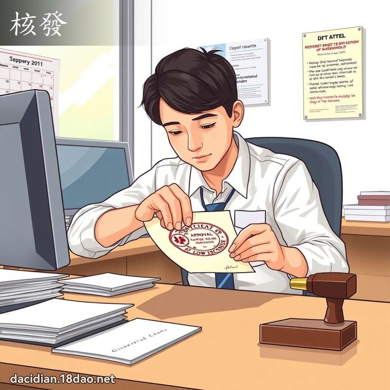 核发 - 国语大辞典配图