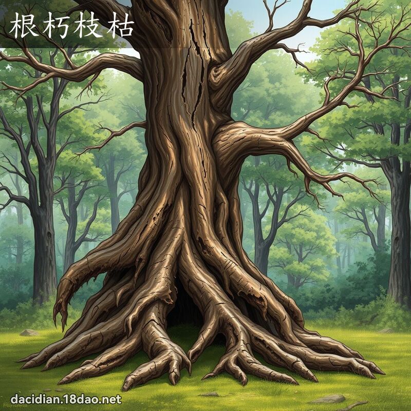 根朽枝枯 - 國語大辭典配圖