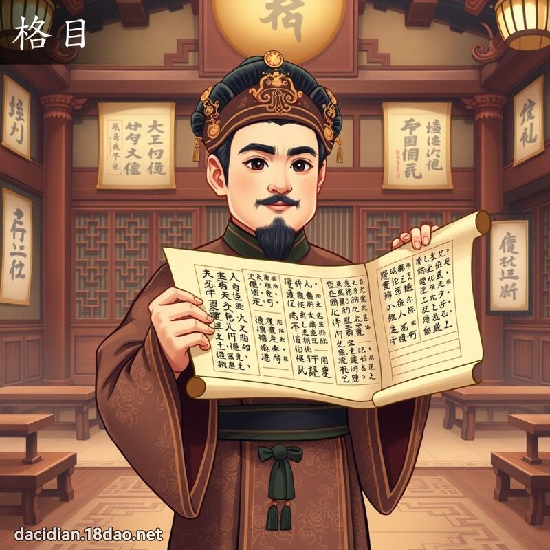 格目 - 國語大辭典配圖