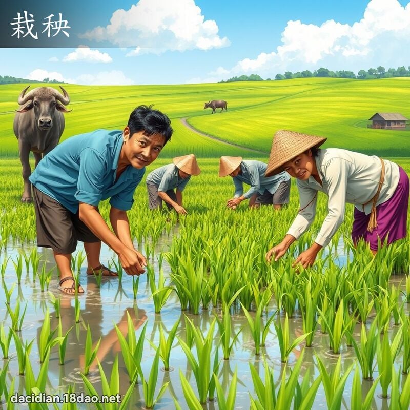 栽秧 - 國語大辭典配圖