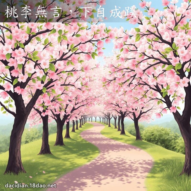 桃李無言，下自成蹊 - 國語大辭典配圖