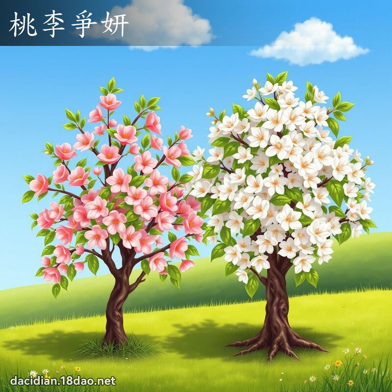 桃李爭妍 - 国语大辞典配图