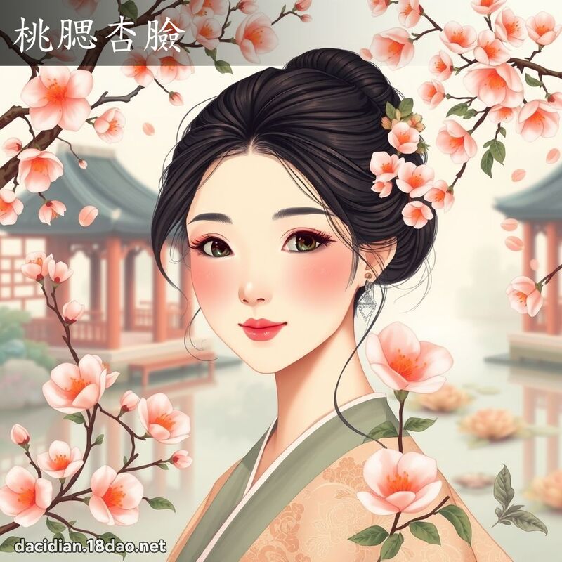 桃腮杏脸 - 国语大辞典配图