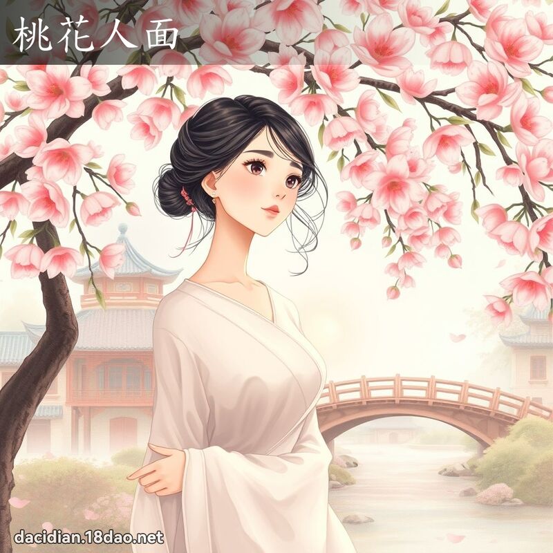桃花人面 - 國語大辭典配圖