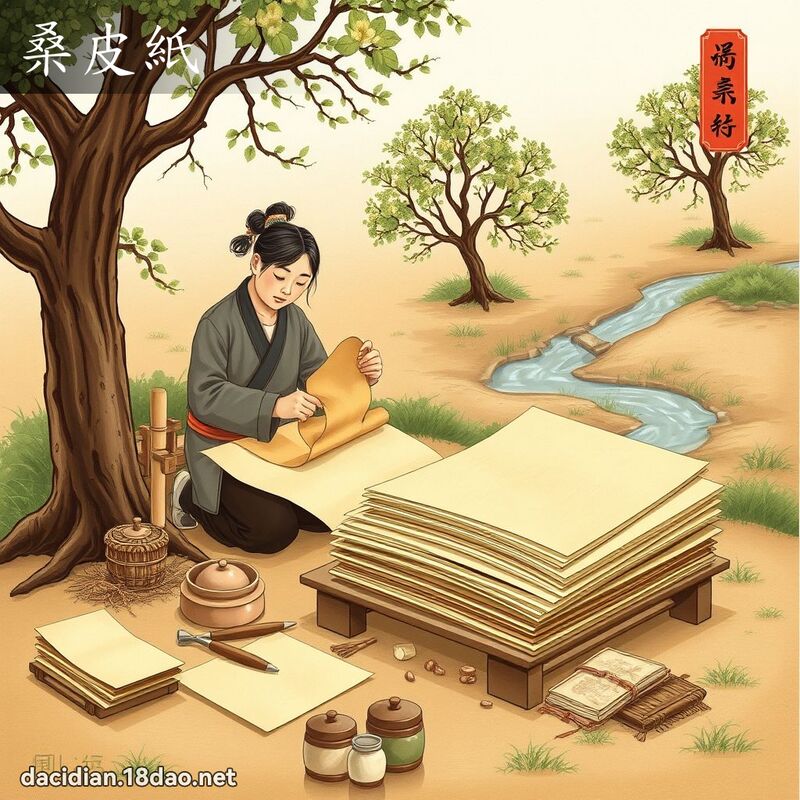 桑皮纸 - 国语大辞典配图