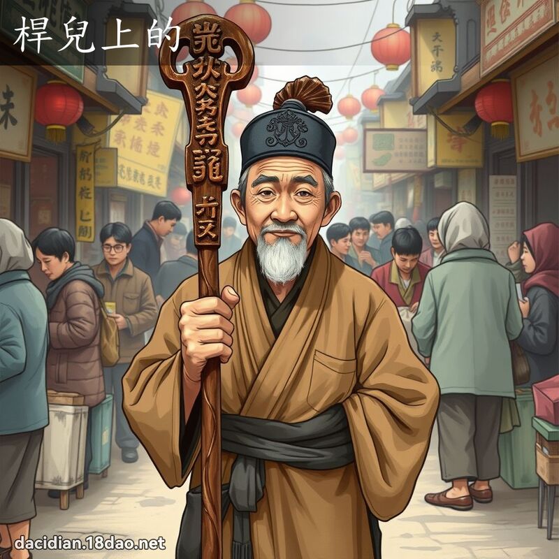 桿兒上的 - 國語大辭典配圖