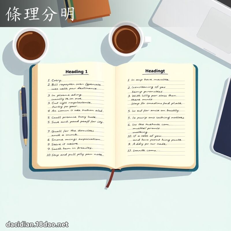 條理分明 - 國語大辭典配圖