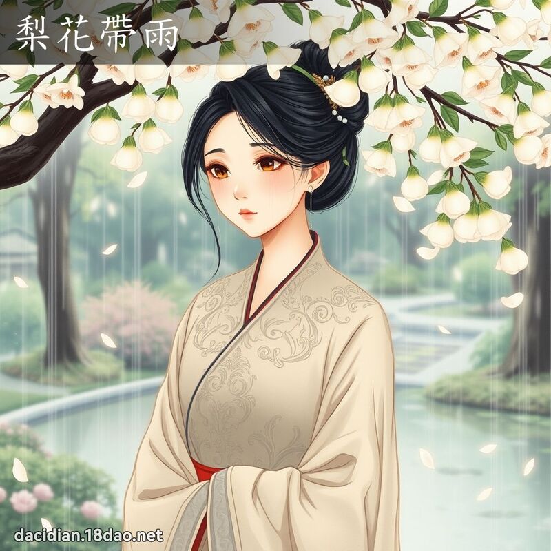 梨花帶雨 - 國語大辭典配圖