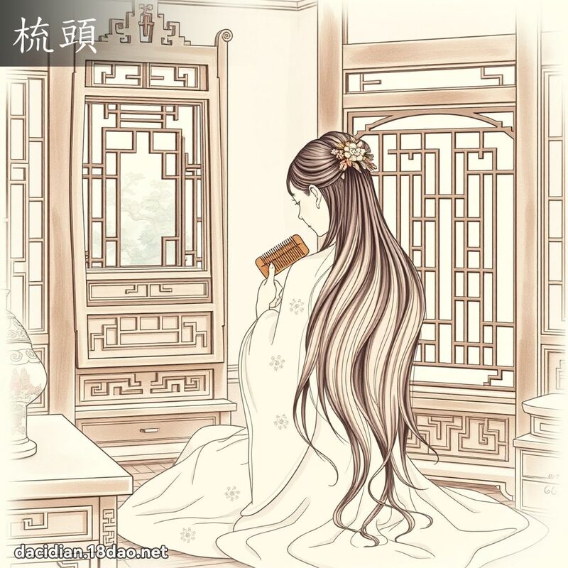 梳頭 - 國語大辭典配圖