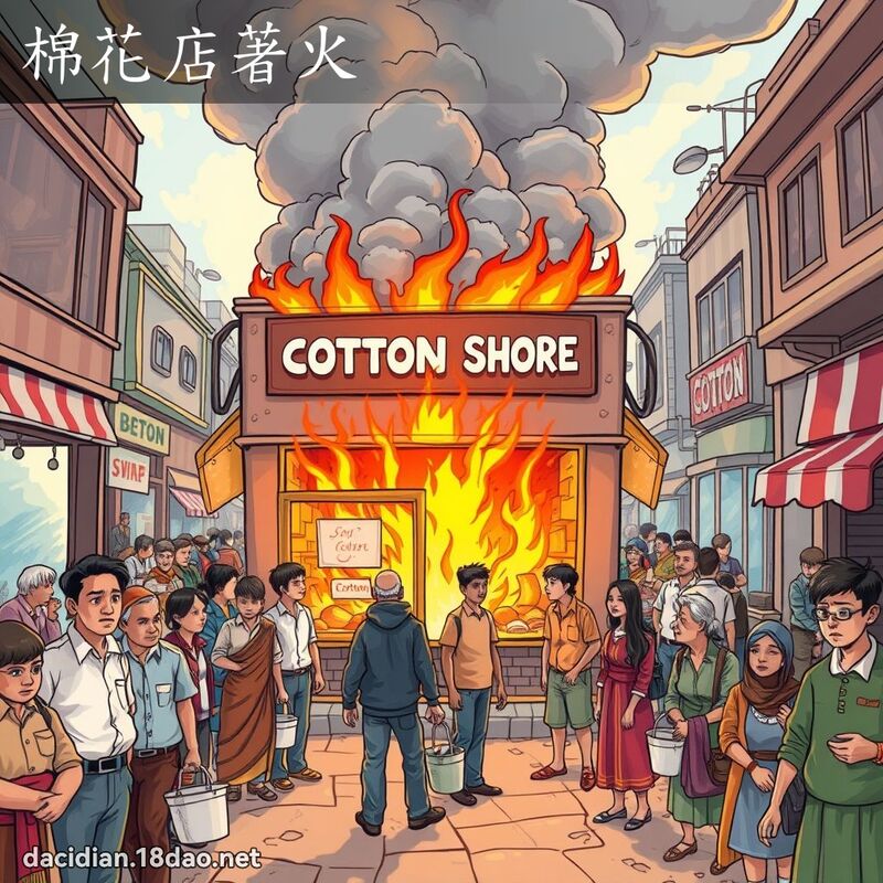 棉花店著火 - 國語大辭典配圖