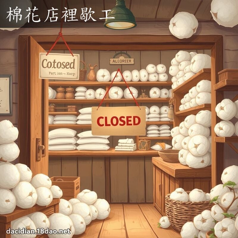 棉花店裡歇工 - 國語大辭典配圖