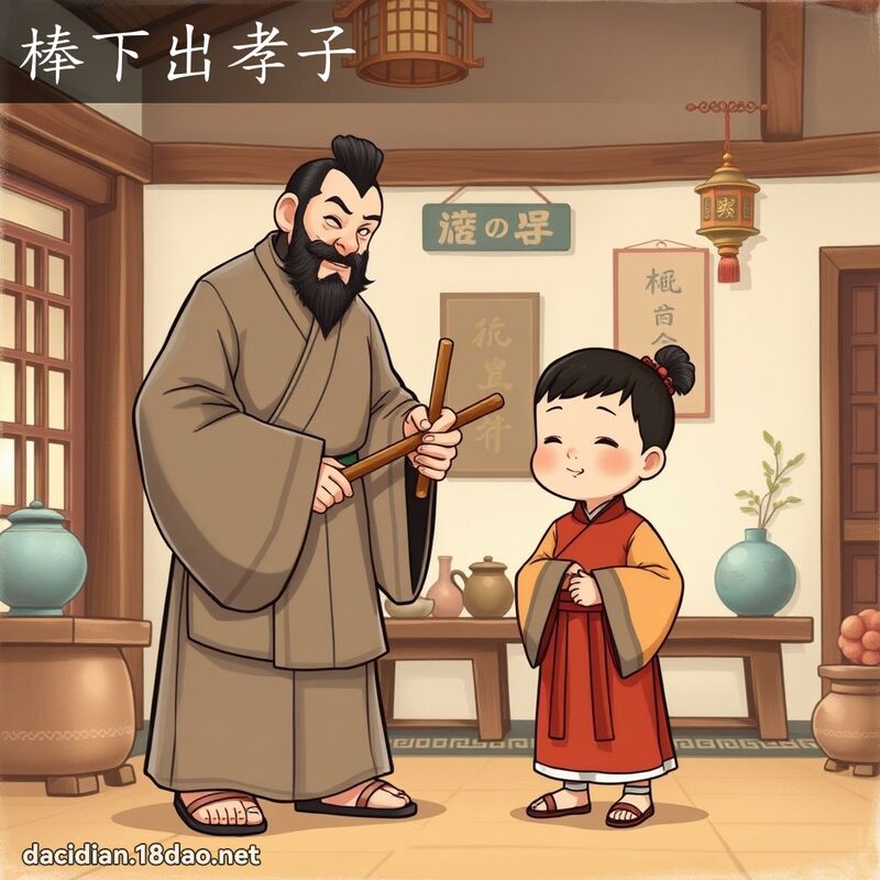 棒下出孝子 - 国语大辞典配图