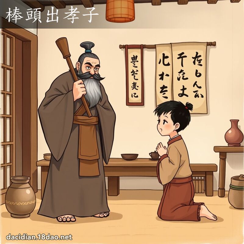 棒头出孝子 - 国语大辞典配图