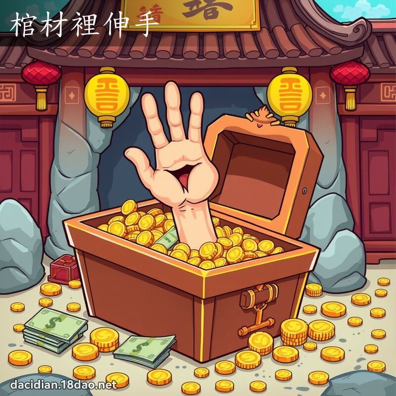 棺材里伸手 - 国语大辞典配图
