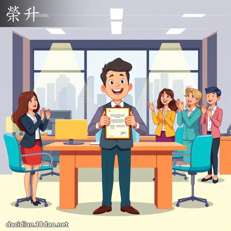 榮升 - 國語大辭典配圖