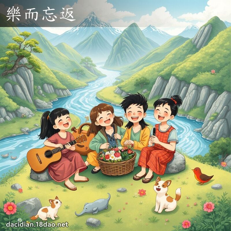 乐而忘返 - 国语大辞典配图