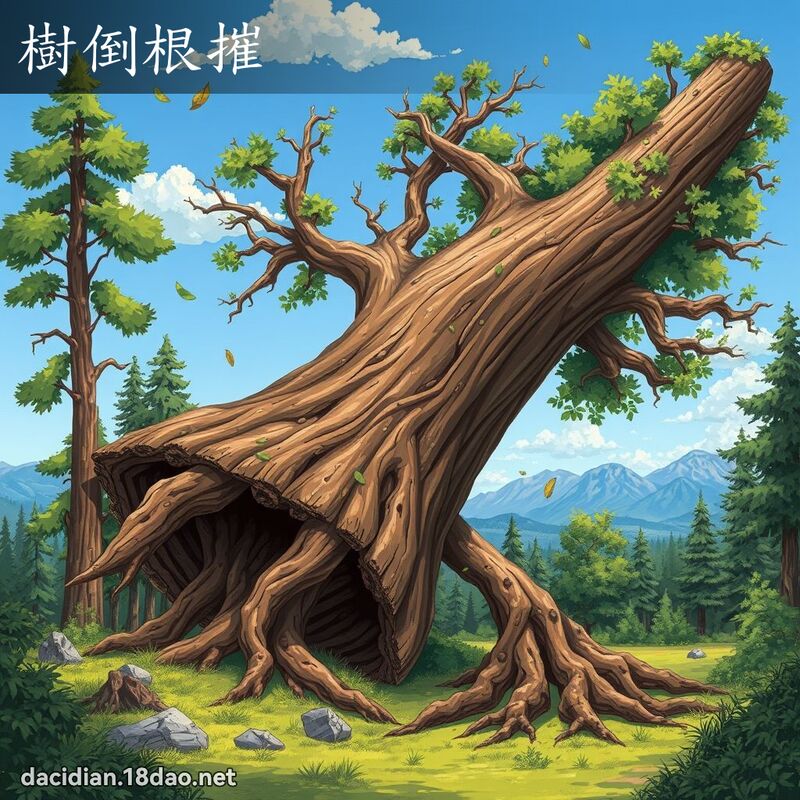 树倒根摧 - 国语大辞典配图