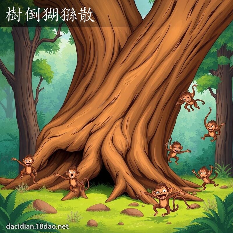 树倒猢猻散 - 国语大辞典配图